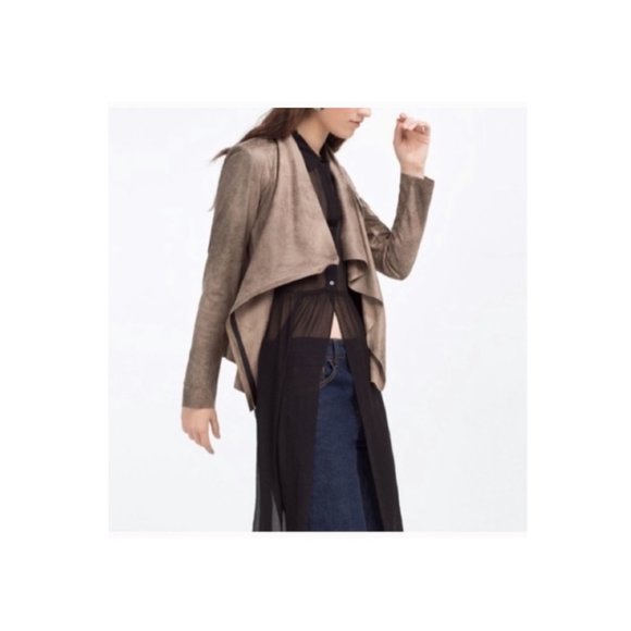 Zara Faux Vegan Suede Moto Jacket (172)🦋 - Picture 3 of 14